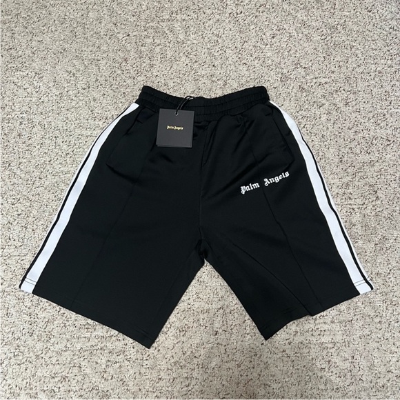 Palm Angels Black and White Athletic Shorts - Picture 1 of 2